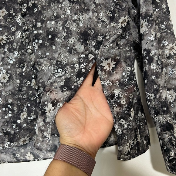 The Kooples Paris Women's Long Sleeve Button Down Floral Ruffle Blouse EU 2/ S - Picture 8 of 12